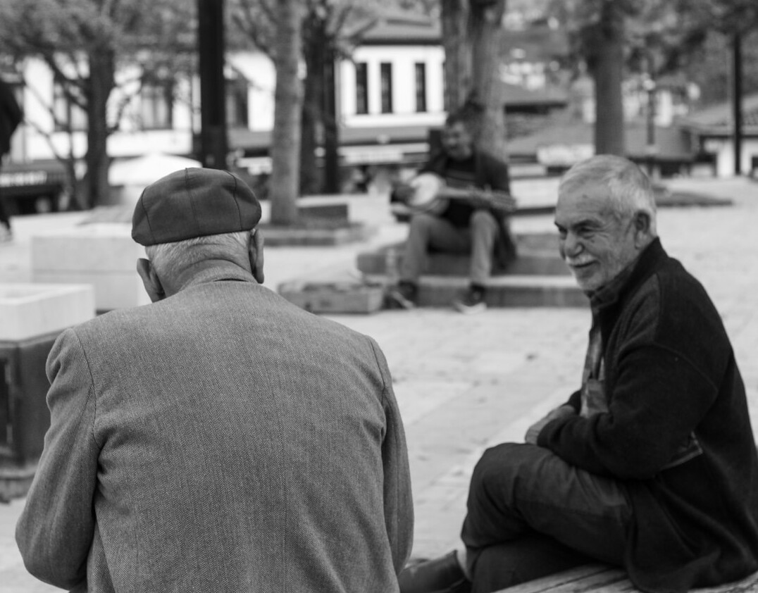 young and old discussing politics